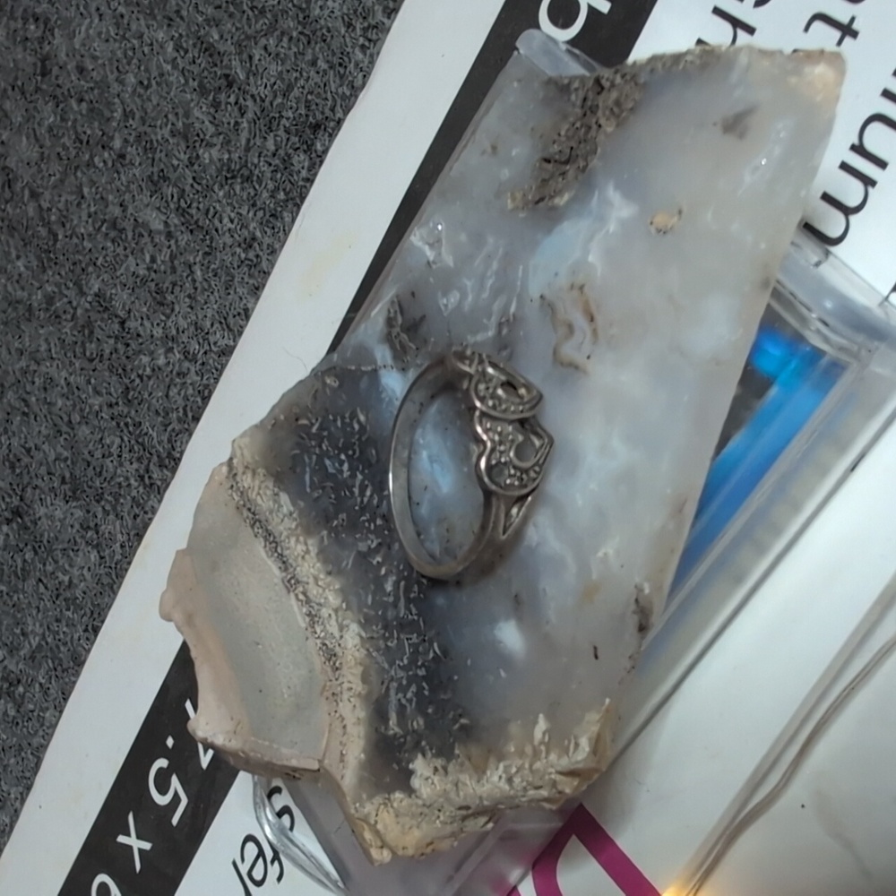 Blue Lace Moss agate slice (ring charger)